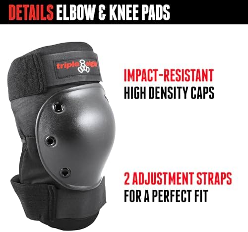 Triple Eight Saver Series Pad Set with Kneesavers, Elbowsavers and Wristsavers, Medium, Black (604352 60014)