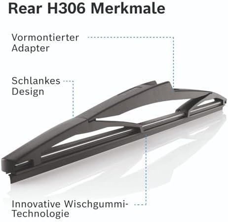 BOSCH H306 Original Equipment Specialty Rear Wiper Blade; Designed for Direct Replacement of OEM Production Specifications - 12" (Single)