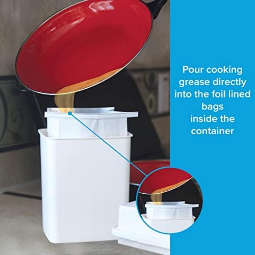 Camco Cooking Grease Storage Bin | Help Stop RV and Marine Kitchen Drains from Getting Clogged | Foil Liners Hold Liquid Up to 200-Degrees Fahrenheit (42281)