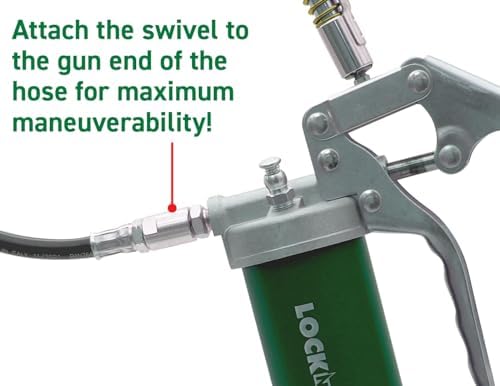 LockNLube LNL231 1/8" NPT In-Line Grease Hose Swivel - Fits all brands of manual grease gun