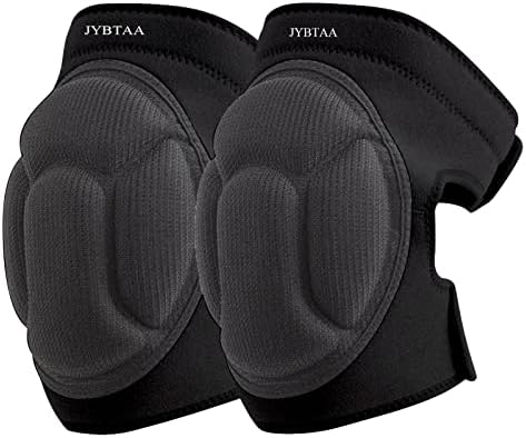 Work Knee Pads for Men Women, Foam with Adjustable Straps, Black M, 1 Pair