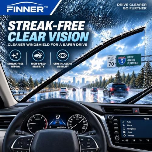 FINNER 26"+18"J-Hook Windshield Wipers Fits Toyota, Honda, Nissan & more