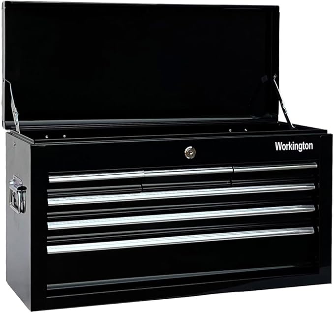 Workington Portable Metal Tool Chest with 6 Drawers, 24" 6-Drawer Tool Chest Cabinet with Ball Bearing Drawer Slides, Steel Tool Storage Box Organizer 4005 Black