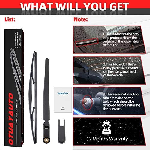 OTUAYAUTO Rear Windshield Wiper Arm Blade Kits - Replacement for 2003-2008 Honda Pilot Factory Style Accessories Parts OEM: 76740-S9V-A01