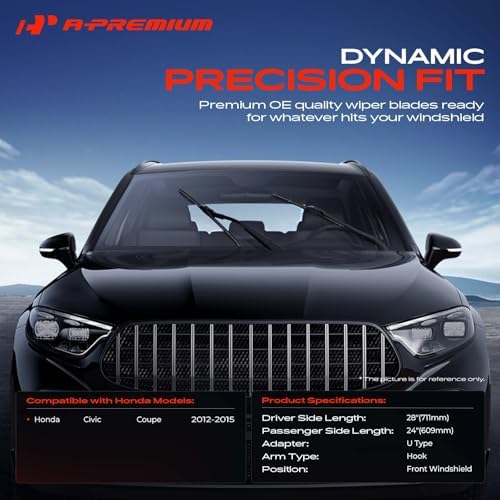 A-Premium 28" + 24" Windshield Wiper Blades Compatible with Honda