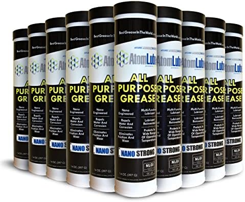 AtomLube All Purpose Grease, 10-Pack 14 Oz. Tubes | Multi Function Lubricant | Automotive Grease and Marine Grease for Boat Accessories, Trucking, and Wheel Bearing