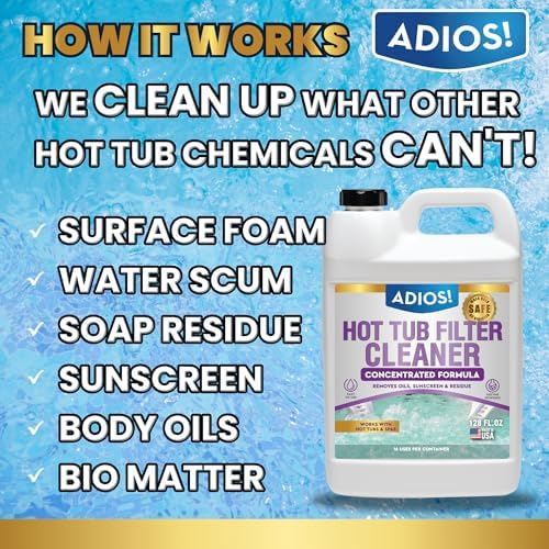 Hot Tub Filter Cleaner - Deep Cleaning Soaking Solution - 1 Gallon