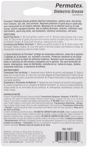 Permatex 81150 Dielectric Tune-Up Grease, 0.33 oz. Tube, Silver