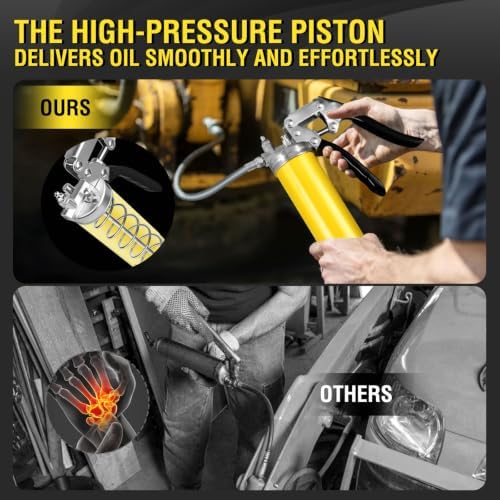 Grease Gun Kit 7000 PSI 14oz with Dual Hoses and 90° Adapter