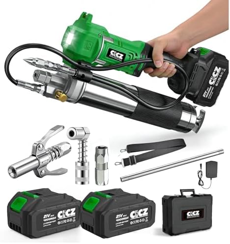 Cordless Grease Gun with Battery 2 * 4.0Ah, 10000PSI Max Electric Grease Gun Works with Bulk & Cartridge Grease