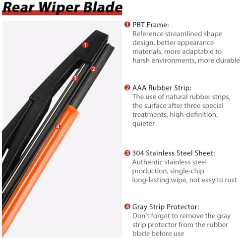 OTUAYAUTO Rear Wiper Arm and Blade Set - Replacement for Hyundai Palisade 2020-2024 Back Window Wiper Accessories Assembly OEM 98820-S8000