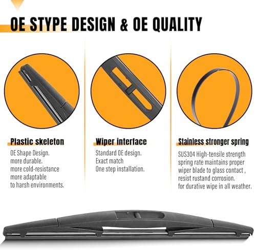 AUTOBOO 12" Rear Wiper Blade Replacement for Jeep Wrangler 2018–2023