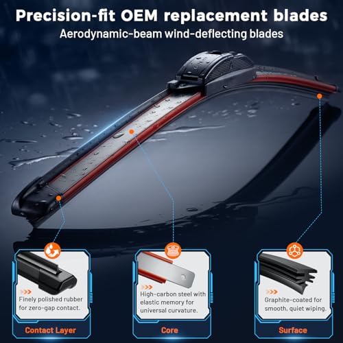 AUTOBOO PLUS 26" + 18" All-Season Windshield Wiper Blades (Pack of 2)