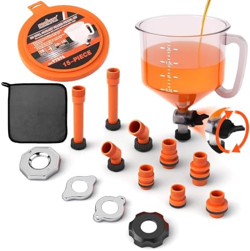 HORUSDY No-Spill Coolant Funnel Kit, Spill Proof Funnel Bleeder with Adapters. Universal Fitment