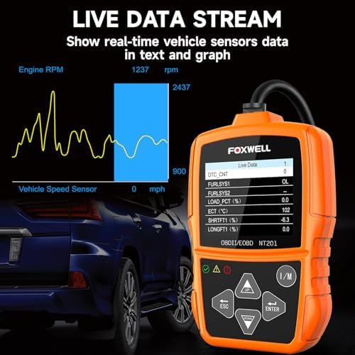 FOXWELL NT201 OBD2 Scanner Engine Code Reader for Cars and Trucks