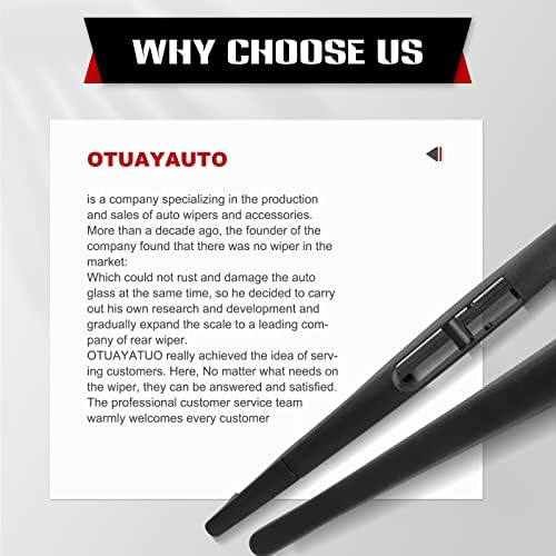 OTUAYAUTO Rear Windshield Wiper Replacement for 2018-2024 Jeep Wrangler JL, Back Window Wiper Blade Arm Accessories, Wiper Cover Kits Assembly for Rear Windshield