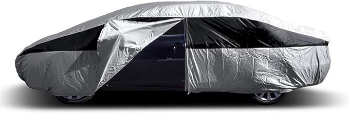 Titan Lightweight Poly 210T Car Cover for Sedans 186-202". Waterproof, UV Protection, Scratch Resistant, Driver-Side Zippered Opening. Fits Camry, Accord and More.