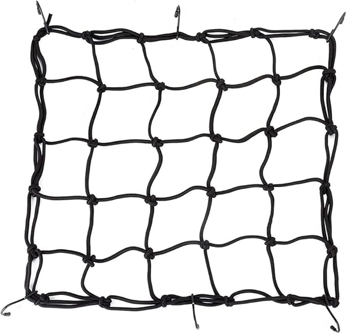 ONIPAX 15"x 15" High Elastic Bungee Cargo Net with 6 Hooks for Bicycle Motorcycle