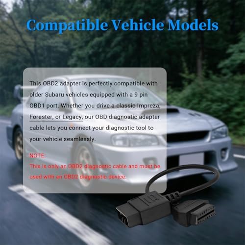 OBD1 to OBD2 Adapter Cable for Subaru 9 Pin to 16 Pin Diagnostic Cable
