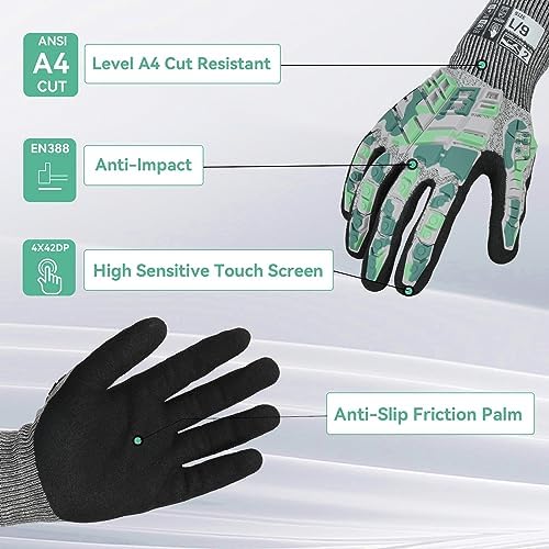 Safety Work Gloves,Impact Gloves for Men Women,Cut Resistant