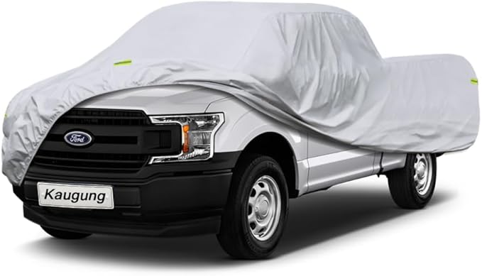 Kaugung 6 Layers Truck Cover Waterproof Custom Fit Ford F150 Regular Cab 8ft Bed from 2004 to 2025, 6 Layers Heavyweight Pickup Car Cover Outdoor Indoor Sun UV Rain Snow Wind Protection.