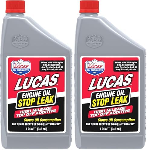 Lucas Oil 11100 Engine Oil Stop Leak Top Off Additive - 1 Quart (Pack of 2)