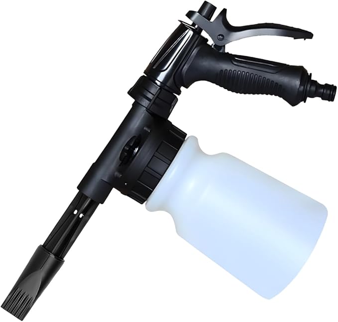 YoRise Car Wash Foam Gun, Adjustable Foam Cannon for Hose, Car Wash Sprayer with 6 Levels of Foams Concentration, Car Washing Soap Sprayer Connect to Any Garden Hose (Black)