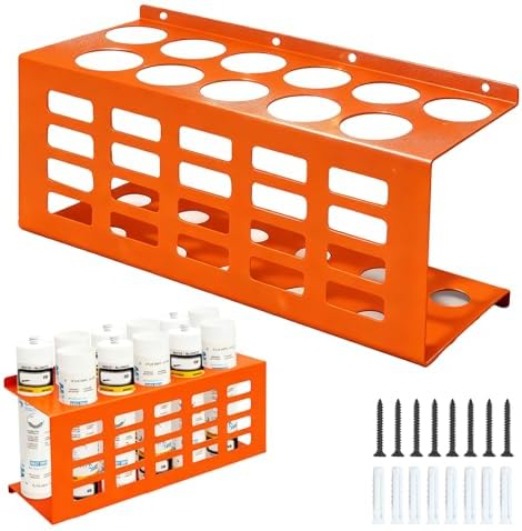 Metal Wall Mount Caulk Tube Holder Rack, Orange