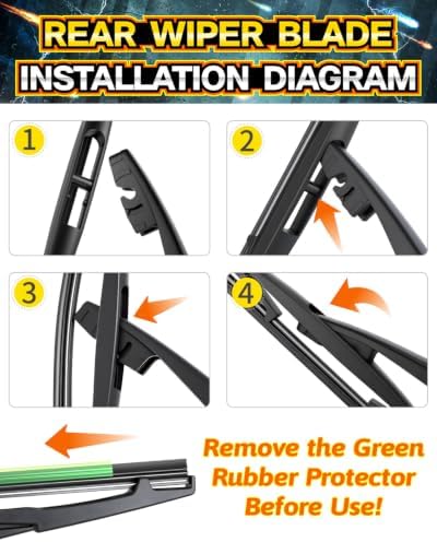 Rear Wiper Arm Blade Assembly, Replacement for Honda Pilot 2003–2008 | Back Windshield Wiper Blade Arm Set, With Rear Window Wiper Arm Nut Cap Cover Accessories | OEM-Style Precision
