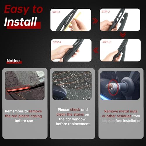 OTUAYAUTO Rear Wiper Arm Blade Set - Replacement for Toyota Corolla IM 2017-2018, Factory Style Back Wiper Cover Accessories Assembly for Rear Window, OEM 55262JG