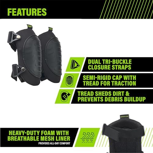 AWP Tactical Hard Cap Knee Pads | High Density Foam Padded Work Knee Pads | One Size (Pack of 4)
