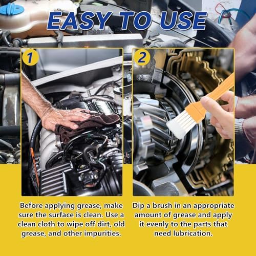 White Lithium Grease, Multi-Purpose Lubricant Lithium Grease Tube with Brush, Garage Door Lubricant for Hinges, Bearings, Gears,Track Rail, Ideal for Marine, Automotive, Industrial