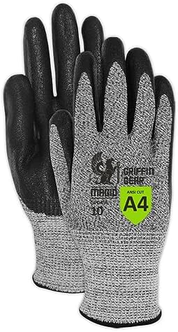 MAGID Griffin Gear ANSI A4 Sandy Nitrile Coated Work Gloves