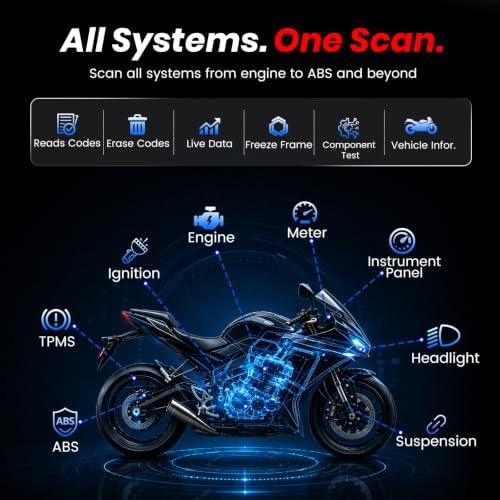 ANCEL MT700 Motorcycle OBD2 Scanner with 35+ Reset Functions