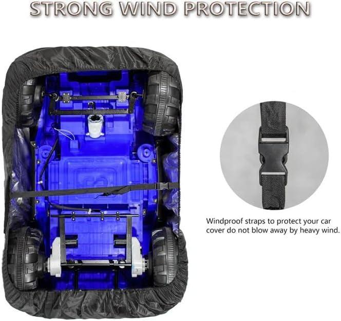 Kids Ride On Toy Car Cover, Heavy-Duty 600D Waterproof Oxford Fabric, All-Weather Protection Universal Fit Electric Wheel Cover