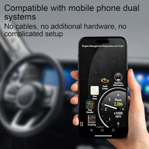 OBD2 Scanner Bluetooth Car Code Reader for Dual-OS 2PCS Blue