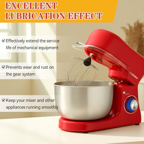 4.23 Oz Food Grade Grease for Kitchen Aid Stand Mixer, Premium Grease Compatible with Kitchen Stand Mixers, Reduces Noise and Wear, Extends Machine Life, Includes Applicator Stick and Brush