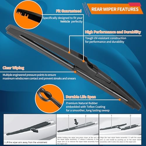 12 Inches Rear Wiper Blade for Chevy Equinox GMC Terrain 2022 2023 2024 OEM Compatible