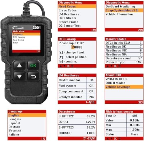 LAUNCH Creader 3001 OBD2 Scanner, Check Engine Code Reader, Lifetime Update