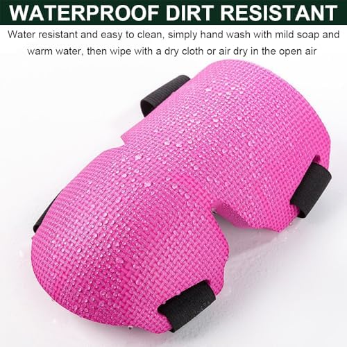 SUJAYU 2 Pack Gardening Knee Pads for Women, Soft Foam Knee Pads for Men Construction, Work Knee Pad for Women Men, Rodilleras Para Roofing Rodilleras Para Trabajo (Rose Red)