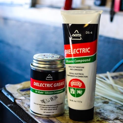 AGS Dielectric Silicone Grease Compound for All Electrical Components and Connectors, 4oz Tube, Dielectric Grease, Versatile Applications, Spark Plugs, Ignition Modules and Coils