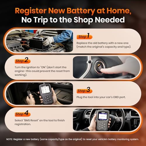 ANCEL FD700 Ford Lincoln Mercury OBD2 Scanner, Full System Automotive Car Code Reader with All Functions, Including Battery Registration ABS SRS SAS BMS Oil Reset TPMS Engine IQA EPB Regen
