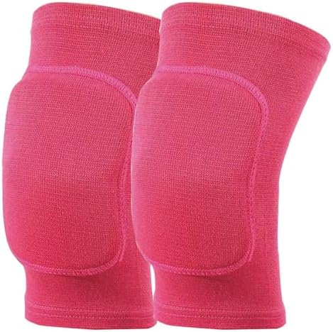 Anti slip sponge, soft and breathable men's, women's, girls', and children's red knee pads suitable for sports scenes such as volleyball, football, dance, yoga, wrestling, running, cycling, etc (red, Large)