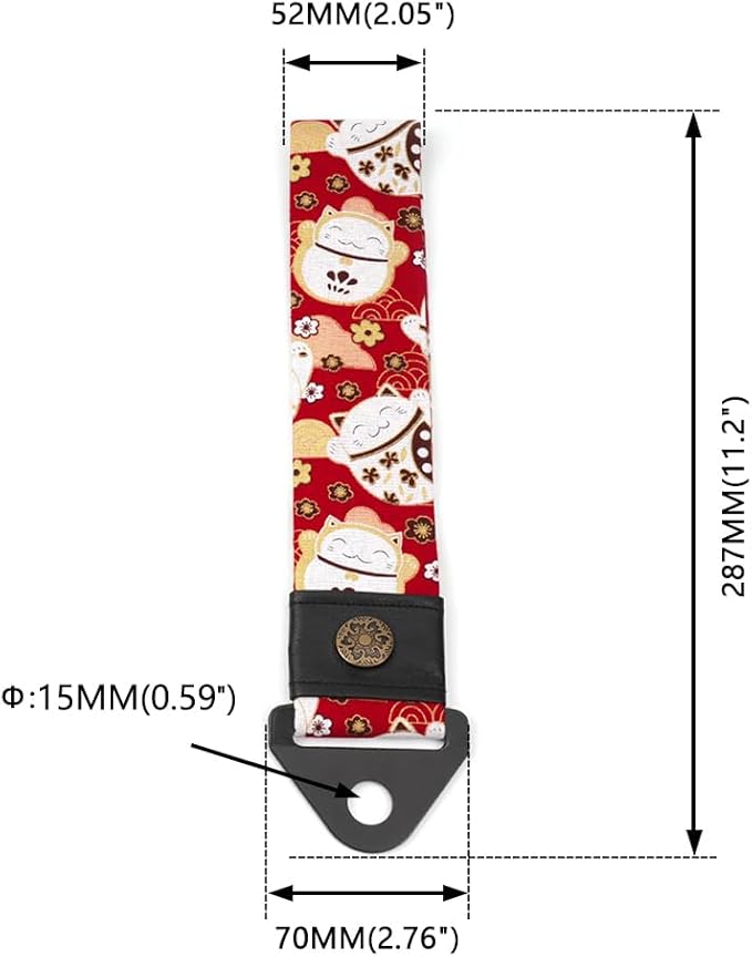 RASTP Racing Tow Strap, Car Modification Sports Trailer Belt Fit for Front or Rear Front Bumper Decorative (Lucky Cat Red)
