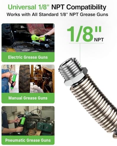 TaskStar Grease Gun Hose, 48-Inch 12000 PSI for All 1/8” NPT Grease Guns