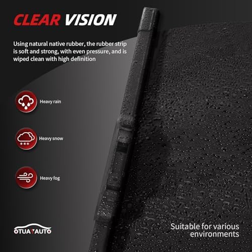 OTUAYAUTO Windshield Wiper Blades Replacement for 1999-2007 Ford F-150 F250 F350 Expedition, 1998-2025 E150 E250 E350 All-Extreme Weather Performance Quiet No Trace Front Wipers 20"+20" (Pack of 2)