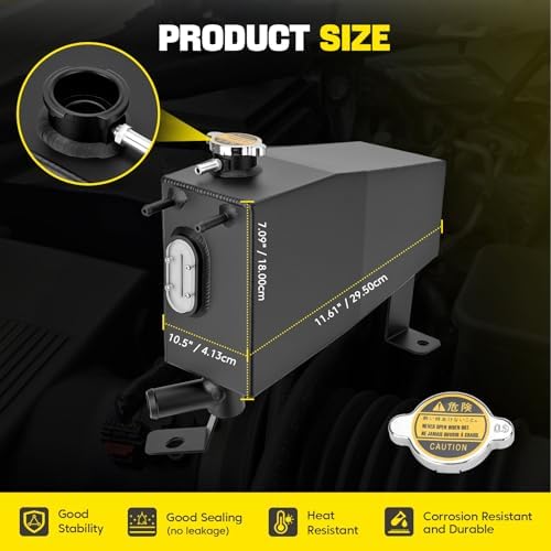 Upgrade 603-973 Aluminum Alloy Coolant Expansion Reservoir Tank with Cap