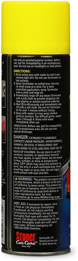Stoner Car Care 91154-6PK Tarminator Tar, Sap, and Asphalt Remover – Fast Acting Tar and Sap Remover for Cars – Clear Coat Safe Auto Cleaner for Paint, Chrome and Wheels – 10 oz (Pack of 6)