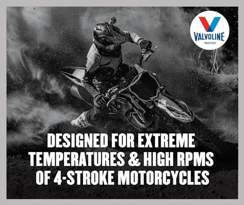 Valvoline 4-Stroke Motorcycle Full Synthetic SAE 10W-40 Motor Oil 1 QT, Case of 6