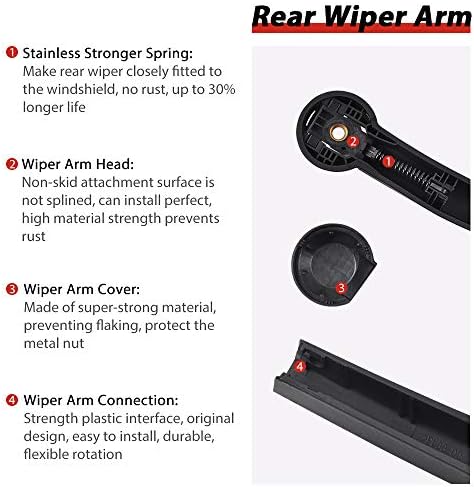 OTUAYAUTO Replacement for 2006-2010 Jeep Commander Rear Windshield Back Wiper Arm Blade Cover Cap